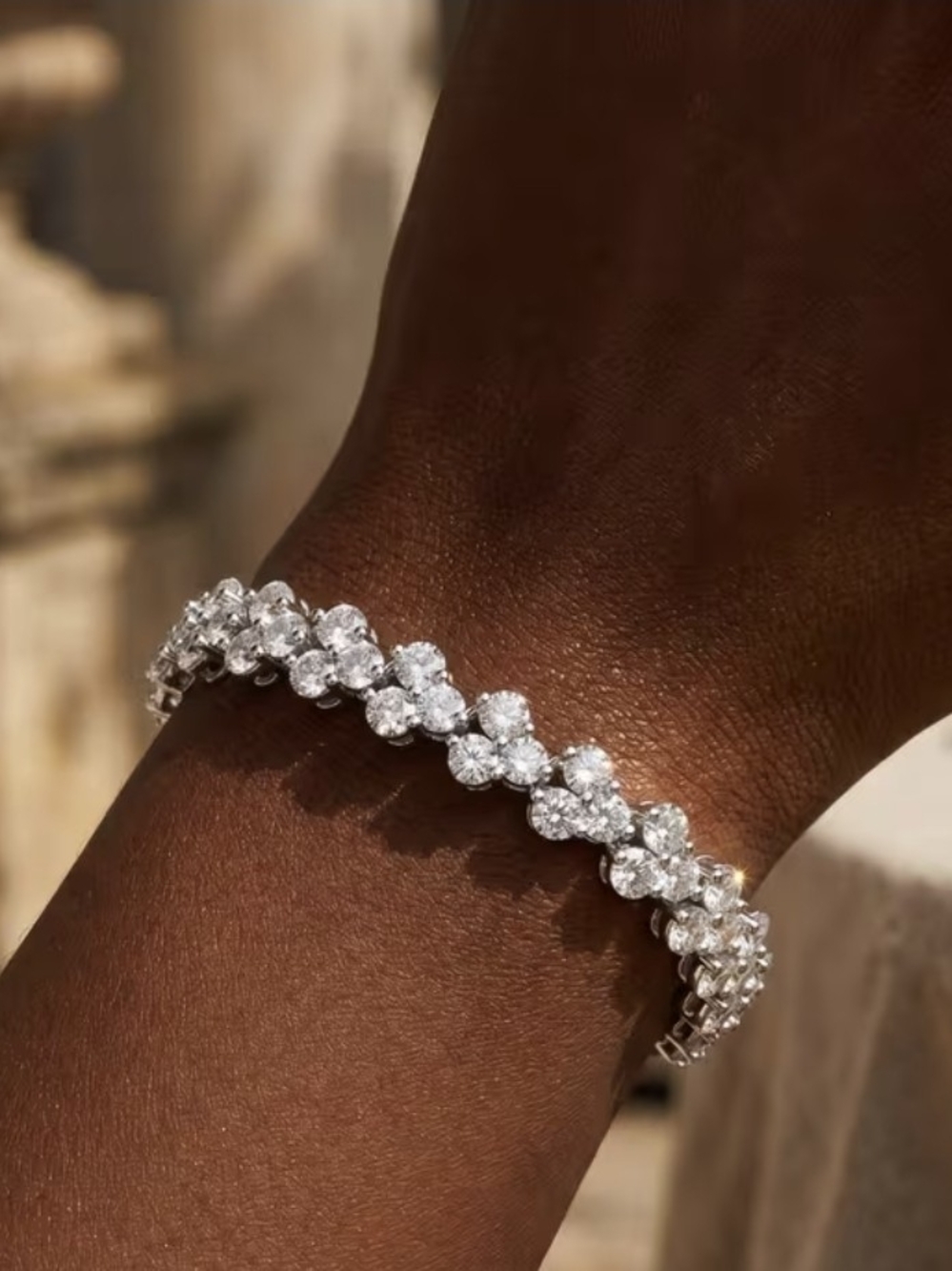 VVS1 9.1 Carat Total Weight *Roman Cluster / Tennis Bracelet 7 Inch * New